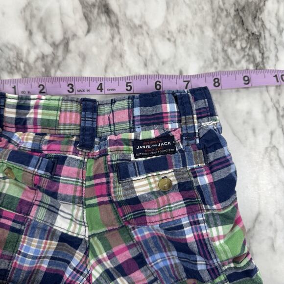 Janie and Jack Madras Plaid Baby Boy 3 6 M Shorts Patchwork - Picture 3 of 4